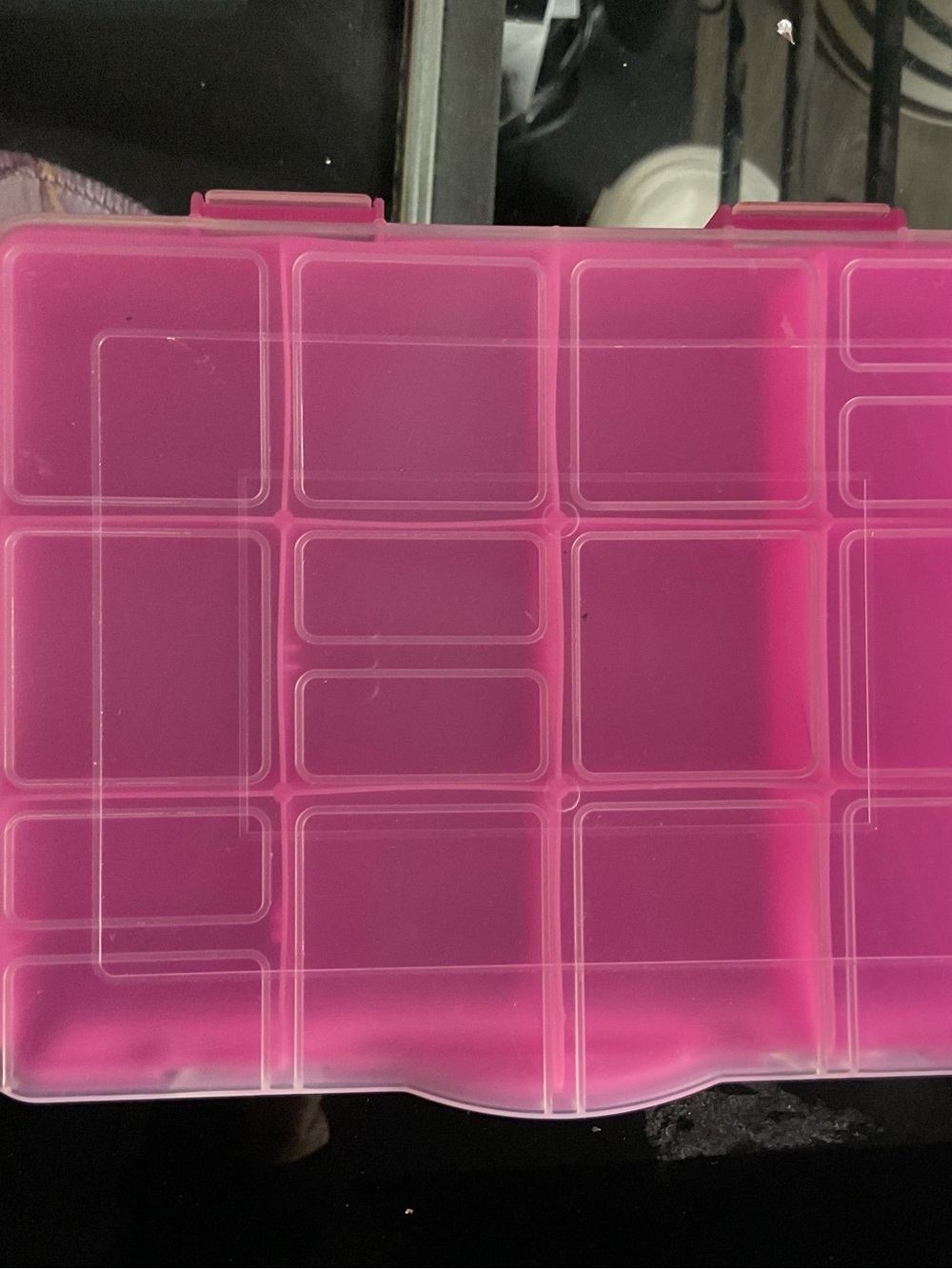 Pink Multi-Compartment Plastic Storage Organizer